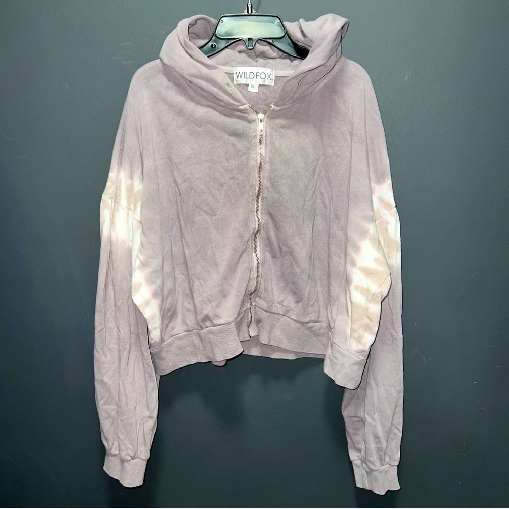 WildFox Women’s Cropped Tie Dye Zip Up Hoodie Size XL Sweatshirt